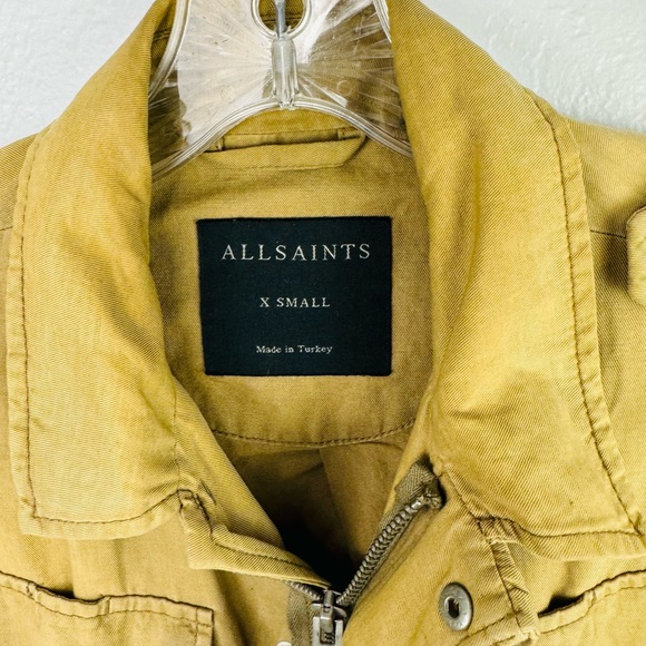 Men’s All Saints Army Light Khaki Green Bayonet Multi pocket Military Jacket - Picture 2 of 12